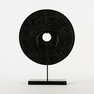 Lilys Black Marble Disk  With 12 Zodiac Symbols Dicontinued 8045