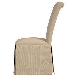 English Elm Catrina Elegant Upholstered Skirted Dining Chair Set of 2 with Rolled Tall Back, Plush Comfort and Chic Style khaki B062P299963