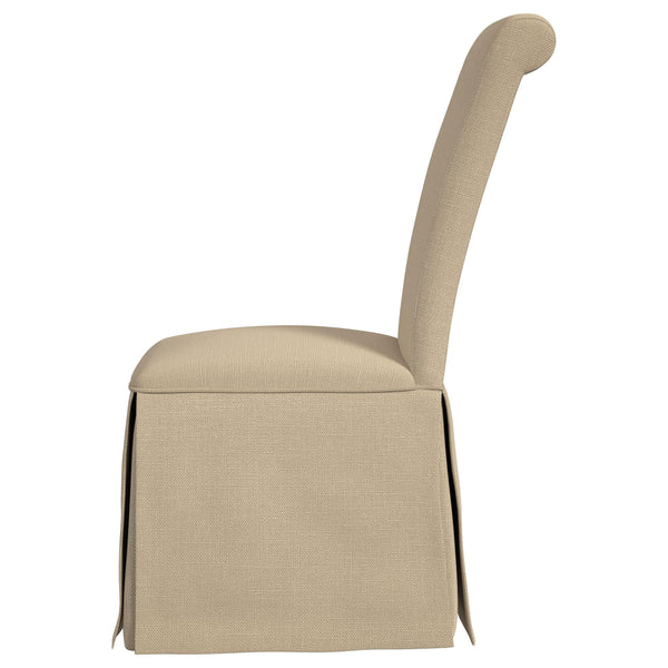 English Elm Catrina Elegant Upholstered Skirted Dining Chair Set of 2 with Rolled Tall Back, Plush Comfort and Chic Style khaki B062P299963