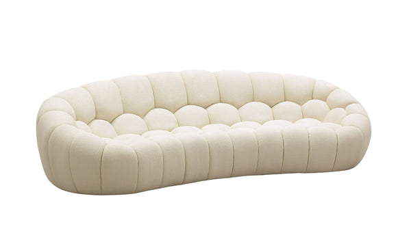 VIG Furniture Divani Casa Yolonda - Modern Curved Off-White Fabric Sofa VGEV2126C-SOFA-C-00