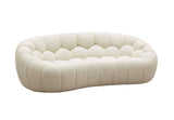 VIG Furniture Divani Casa Yolonda - Modern Curved Off-White Fabric Sofa Set VGEV2126C-SET-C-00