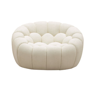 VIG Furniture Divani Casa Yolonda - Modern Curved Off-White Fabric Chair VGEV2126C-CHR-C-00