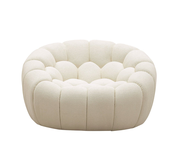 VIG Furniture Divani Casa Yolonda - Modern Curved Off-White Fabric Chair VGEV2126C-CHR-C-00