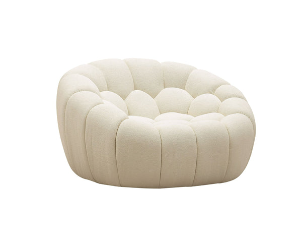 VIG Furniture Divani Casa Yolonda - Modern Curved Off-White Fabric Chair VGEV2126C-CHR-C-00