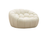 VIG Furniture Divani Casa Yolonda - Modern Curved Off-White Fabric Sofa Set VGEV2126C-SET-C-00