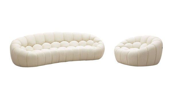 VIG Furniture Divani Casa Yolonda - Modern Curved Off-White Fabric Chair VGEV2126C-CHR-C-00