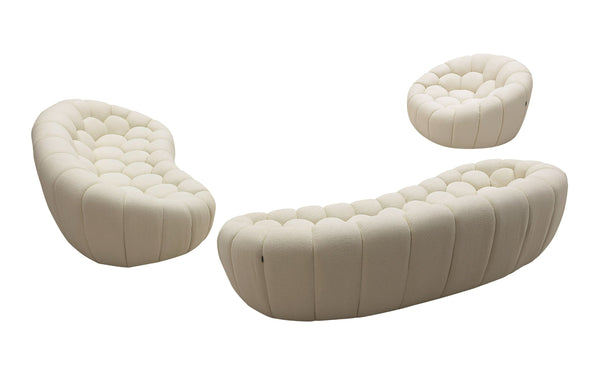 VIG Furniture Divani Casa Yolonda - Modern Curved Off-White Fabric Sofa VGEV2126C-SOFA-C-00