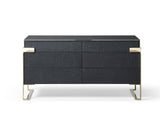 VIG Furniture Modrest Athena & Rothsay - Modern Grey Fabric + Wenge + Gold Bedroom Set VGVC-BD2233-SET