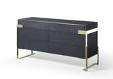 VIG Furniture Modrest Athena & Rothsay - Modern Grey Fabric + Wenge + Gold Bedroom Set VGVC-BD2233-SET