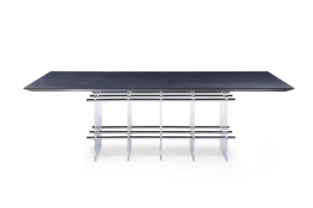 VIG Furniture Modrest Inverness - Contemporary Black Oak + Acrylic Dining Table VGVCT2259-DT