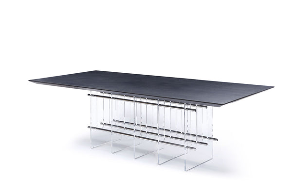 VIG Furniture Modrest Inverness - Contemporary Black Oak + Acrylic Dining Table VGVCT2259-DT