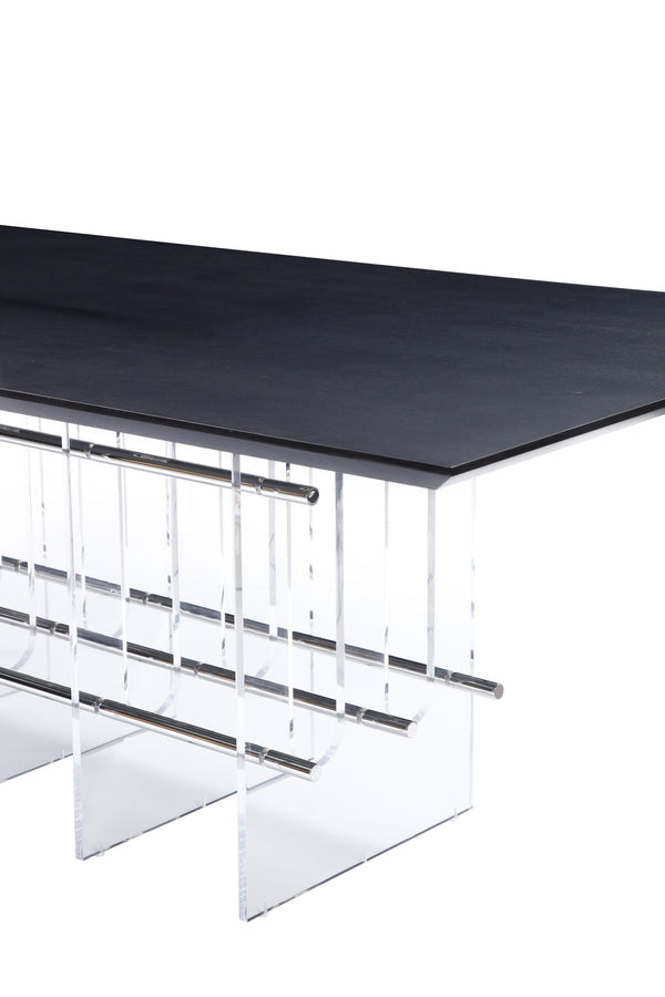 VIG Furniture Modrest Inverness - Contemporary Black Oak + Acrylic Dining Table VGVCT2259-DT