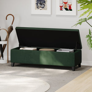 English Elm Indoor Tufted Upholstered Storage Bench with Lift Top Hidden Compartment for Entryway Forest Green N779P396200G