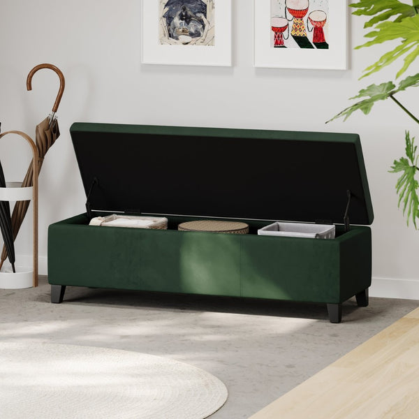 English Elm Indoor Tufted Upholstered Storage Bench with Lift Top Hidden Compartment for Entryway Forest Green N779P396200G