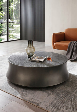 VIG Furniture Modrest Airdrie - Modern Antique Grey Large Round Coffee Table VGVC-CT2169-1