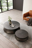 Modrest Airdrie - Modern Antique Grey Round Coffee Table Set