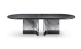 VIG Furniture Modrest Renfew - Modern Black Oak + Faux Marble Oval Dining Table VGVCT2203-DT