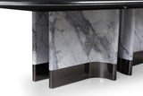 VIG Furniture Modrest Renfew - Modern Black Oak + Faux Marble Oval Dining Table VGVCT2203-DT