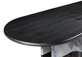 VIG Furniture Modrest Renfew - Modern Black Oak + Faux Marble Oval Dining Table VGVCT2203-DT