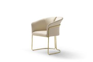 VIG Furniture Modrest Renfew - Modern Beige Vegan Leather + Champagne Gold Dining Chair VGVCB2278-BGE