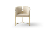 VIG Furniture Modrest Renfew - Modern Beige Vegan Leather + Champagne Gold Dining Chair VGVCB2278-BGE