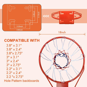 English Elm Double Fish 18 Inch Wall Mounted Mini Basketball Hoop Acrylic Backboard Indoor Play W3087P376139