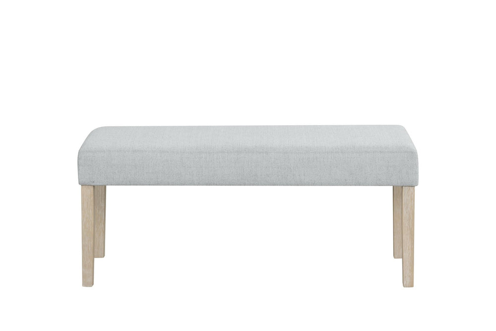 English Elm Contemporary Gray Upholstered Dining Bench with Tapered Legs for Modern Spaces B011P427920