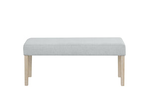 English Elm Contemporary Gray Upholstered Dining Bench with Tapered Legs for Modern Spaces B011P427920