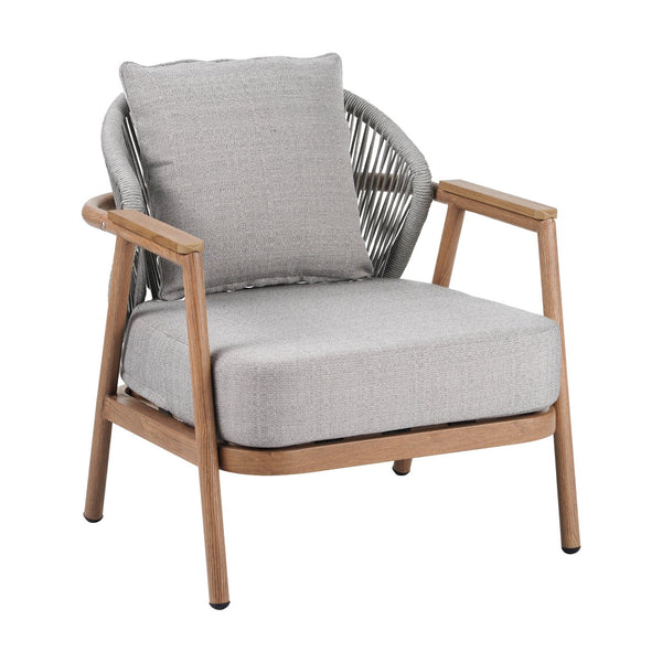 English Elm Christopher Knight Home® - Orla Outdoor Rope Club Chairs Set Of 2 - Stylish Teak Finish & Taupe Cushions For Cozy Lounging N775P224519T-S2