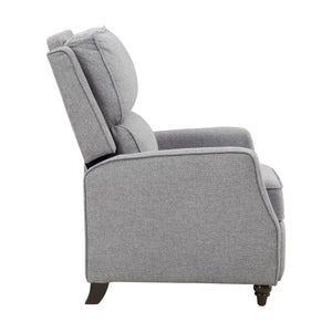 English Elm Gray Push-Back Reclining Chair with Textured Fabric, Transitional Comfort, Turned Wood Legs, 29.5x37x42" B011P395862
