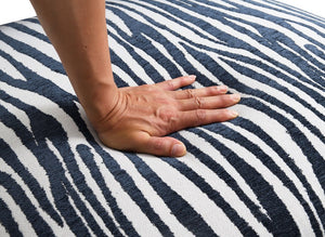 English Elm Contemporary Sculpted Barrel-Back Arm Chair with Smooth Casters, Neutral Textured Upholstery, Stylish Accent Seating Blue 31 L x 34 W x 27 H B2741P401385