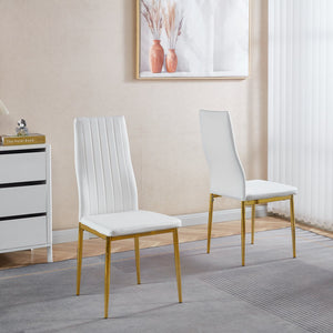 English Elm Chair Chair Set Of 4 With Elegant Golden Legs And Stylish White Seats For Modern Dining And Living Spaces W234P302684