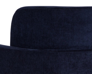 Sunpan Richie Dining Armchair - Modern Comfort with Stylish Design and Durable Iron Legs for Elegant Dining Antique Brass / Danny Navy