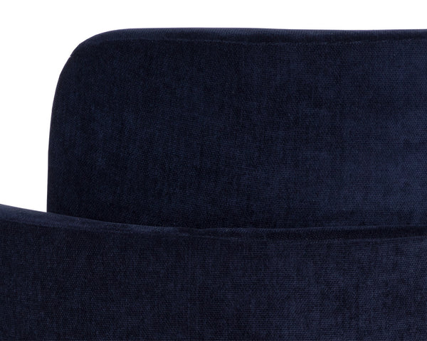 Sunpan Richie Dining Armchair - Modern Comfort with Stylish Design and Durable Iron Legs for Elegant Dining Antique Brass / Danny Navy