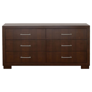 English Elm Polk Cappuccino 6-Drawer Dresser with Broad Top and Long Bar Pulls, Rich Finish for Calm Bedroom Style B062P378452