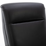 Comfort Pointe Fairview Leather Wood Arm Push Back Recliner Black 