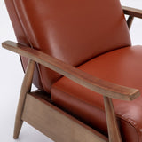 Comfort Pointe Fairview Leather Wood Arm Push Back Recliner Caramel