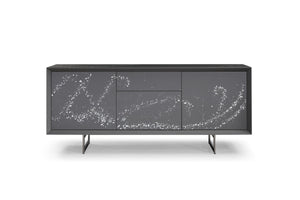 VIG Furniture Modrest Hawick - Contemporary Dark Grey + Abstract White Paint Buffet VGVCG2172-GRY