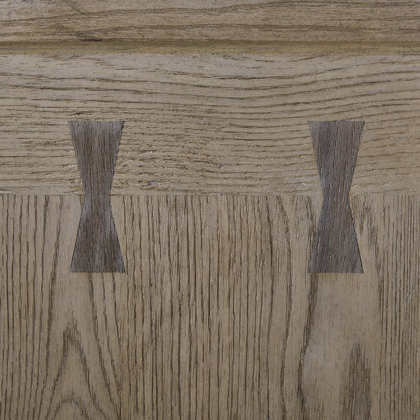 English Elm Bar Cabinet English Knotty Oak Veneer with Built-In Wine Storage, Soft-Close Doors, Rounded Edges B2699P401380