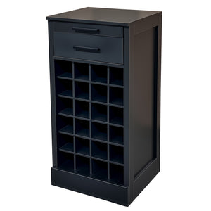 English Elm Black Walnut Modular Buffet Cabinet with Wine Storage Open Shelf and Drawer W331P410380