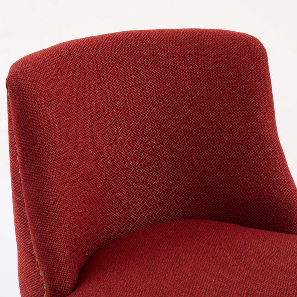 English Elm Counter Curved Back Swivel Barstool Set of 2 with Thick Foam & Steel Spring Cushion, 360° Rotation, 300lb Capacity WINE RED W1143P237898