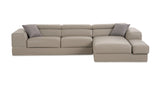 VIG Furniture Divani Casa Pella  Mini - Modern Grey Italian Leather Right Facing Chaise Sectional Sofa VGCA5106A-GRY-RAF