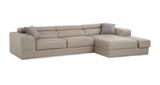 VIG Furniture Divani Casa Pella  Mini - Modern Grey Italian Leather Right Facing Chaise Sectional Sofa VGCA5106A-GRY-RAF