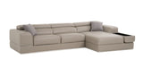 VIG Furniture Divani Casa Pella  Mini - Modern Grey Italian Leather Right Facing Chaise Sectional Sofa VGCA5106A-GRY-RAF