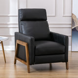 Comfort Pointe Reed Leather Push Back Recliner Black 