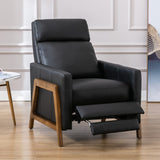 Comfort Pointe Reed Leather Push Back Recliner Black 