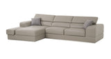 VIG Furniture Divani Casa Pella  Mini - Modern Grey Italian Leather Left Facing Sectional Sofa VGCA5106A-GRY-LAF