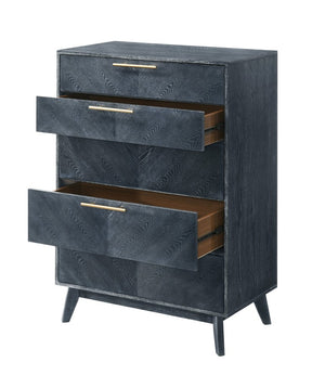 VIG Furniture Diana Grey Ash Chest Of Drawers With Crown-Cut Veneer, Gold Handles & Solid Wood Legs — Modern Storage VGMABR-132-CHEST