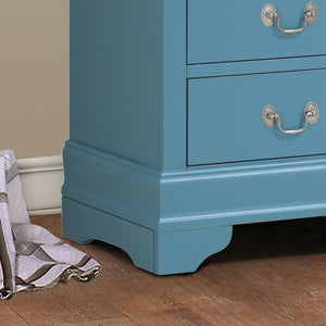 English Elm Timeless Teal 51"H Lingerie Storage Chest - Compact 4-Drawer Teal Particleboard, Smooth Glide, Durable Classic Style B078108230