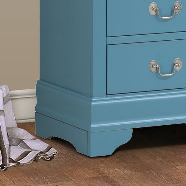 English Elm Timeless Teal 51"H Lingerie Storage Chest - Compact 4-Drawer Teal Particleboard, Smooth Glide, Durable Classic Style B078108230